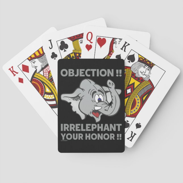 OBJECTION ! IRRELEPHANT YOUR HONOR !               SPIELKARTEN (Rückseite)