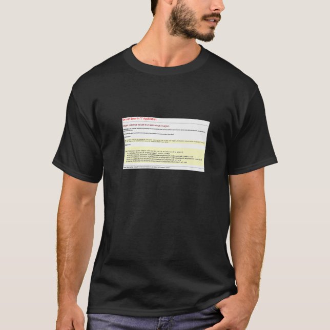 Objekt nicht Set für die Instanz einer Objektfehle T-Shirt (Vorderseite)