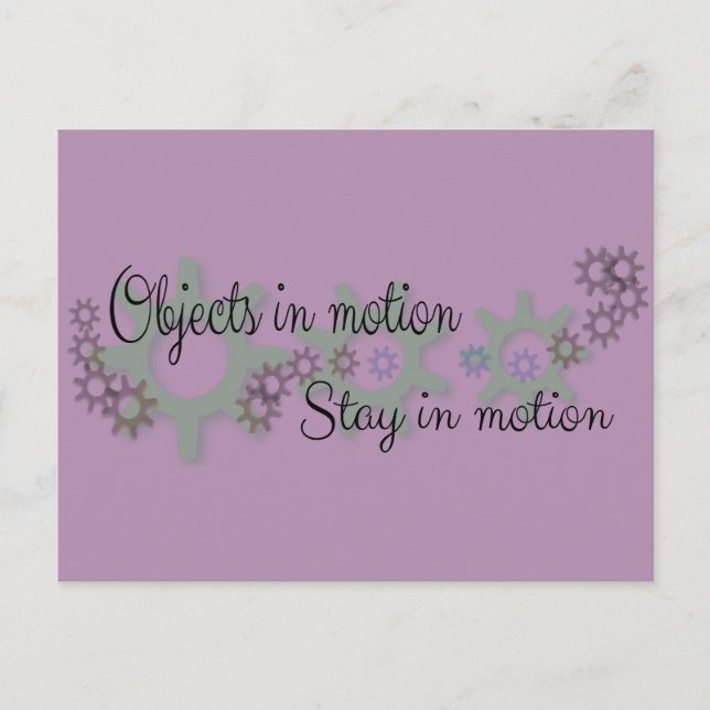 Objekte in Bewegung Postkarte (Vorderseite)