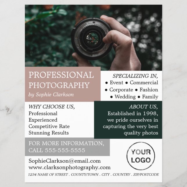 Objektive, Fotografie, Flyer für Fotografen (Vorne)