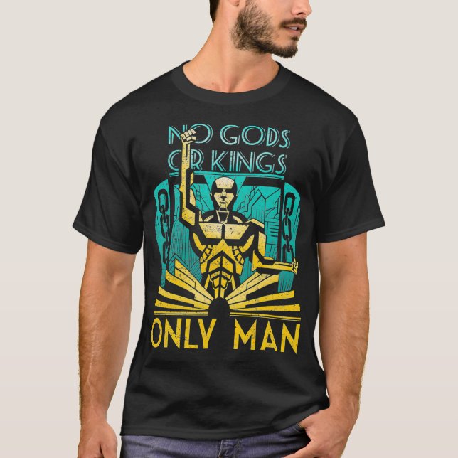 Objektivist Atheist Libertarian No Gods or Kings T-Shirt (Vorderseite)