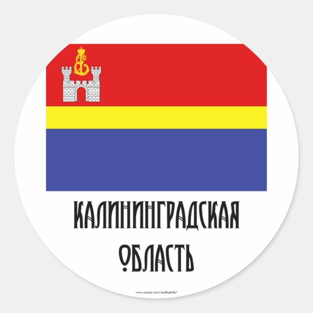 Oblast-Flagge Kaliningrad Runder Aufkleber (Vorderseite)