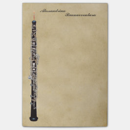 Oboe auf Pergament-Blick-kundengerechtem Namen Post-it Klebezettel