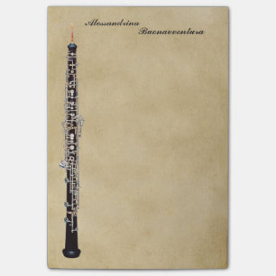 Oboe auf Pergament-Blick-kundengerechtem Namen Post-it Klebezettel