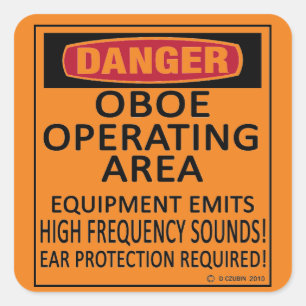 Oboe-Aufkleber für den Operationsbereich Quadratischer Aufkleber