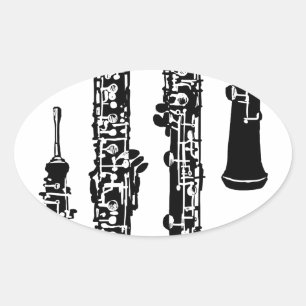 Oboe-Aufkleber Ovaler Aufkleber