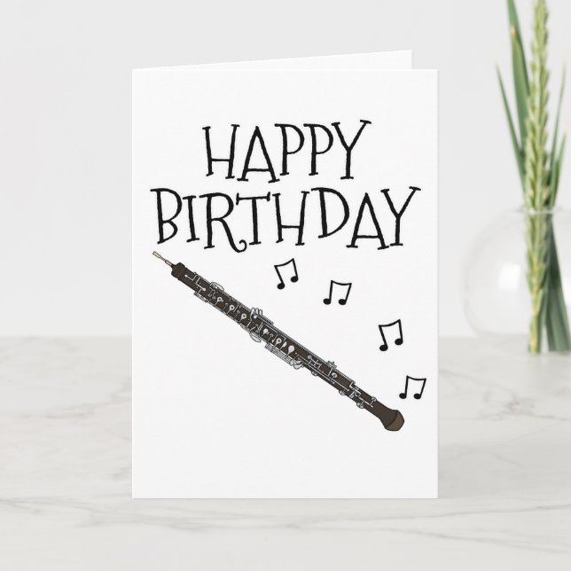 Oboe carte d'anniversaire Woodwind Musicien (Devant)