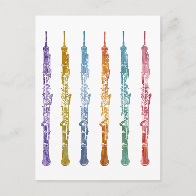 Oboe Crayons Postkarte (Vorderseite)