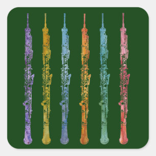 Oboe Crayons Quadratischer Aufkleber
