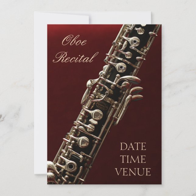 Oboe Erwägungsgrund elegant stilvolle Leistung Einladung (Vorderseite)
