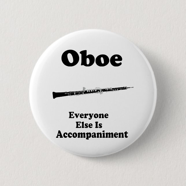 Oboe Geschenk Button (Vorderseite)