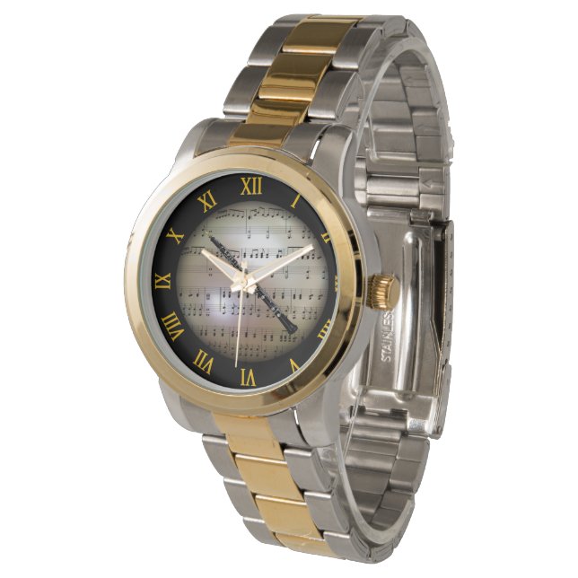 Oboe ~ Hintergrund "The Musical Planet" * ~ Armbanduhr (Schrägansicht)