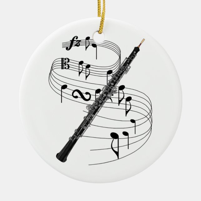 Oboe Keramik Ornament (Vorne)