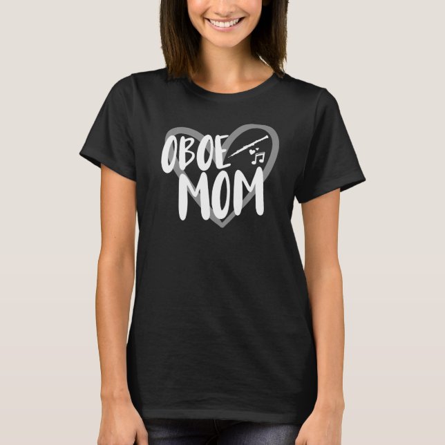Oboe Mama Heart Oboe Player Premium T-Shirt (Vorderseite)