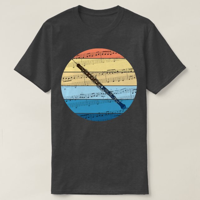 Oboe Music Notation Oboist Woodwind Musiker T-Shirt (Design vorne)