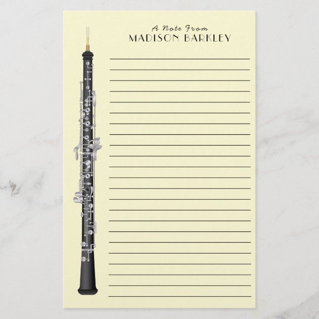 Oboe Musician Music Teacher Briefpapier (Vorderseite)