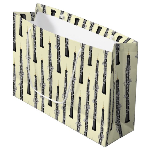 Oboe Musician Music Teacher Große Geschenktüte (Vorderseite Schrägansicht)