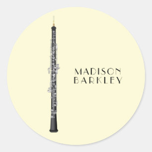 Oboe Musician Music Teacher Runder Aufkleber