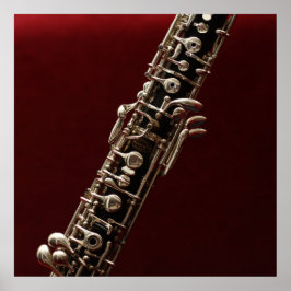 Oboe - Musikinstrument für doppeltes Rotholz Poster