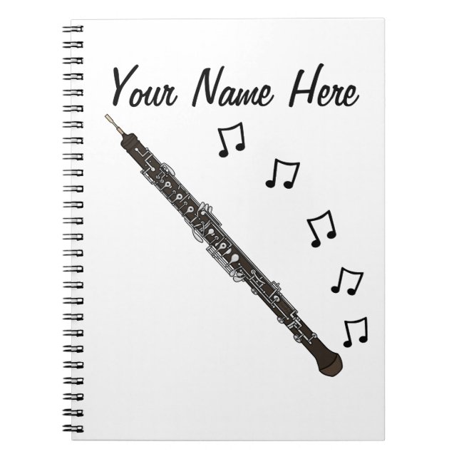 Oboe Oboist Woodwind Musikermusiklehrerin Custom Notizblock (Vorderseite)