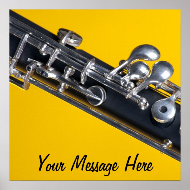 Oboe-Plakat auf gelbem Hintergrund Poster (Vorne)