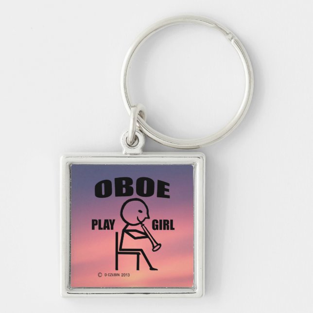 Oboe Play Girl Schlüsselanhänger (Vorne)