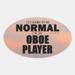 Oboe Player Oval Aufkleber
