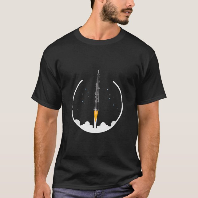 Oboe Rocket Funny Oboist Geschenk Funny Oboe T-Shirt (Vorderseite)