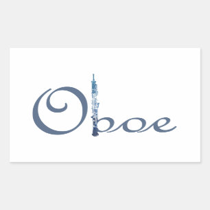 Oboe Skript Rechteckiger Aufkleber