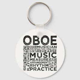 Oboe Typografie Schlüsselanhänger