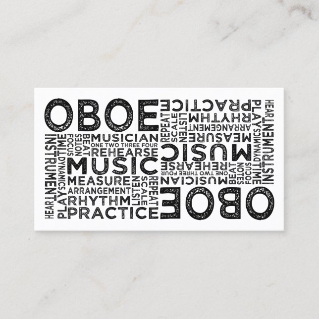 Oboe Typografie Visitenkarte (Vorderseite)