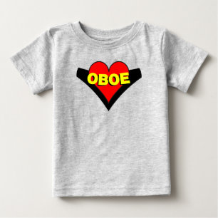 Oboe über Herz Baby T-shirt