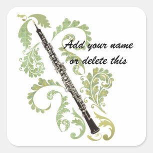 Oboe und Foliage Quadratischer Aufkleber