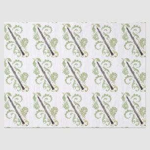 Oboe und Laub Seidenpapier