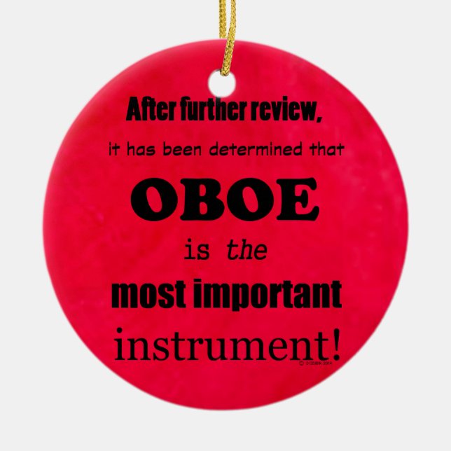 Oboe wichtigstes Instrument Keramik Ornament (Vorne)