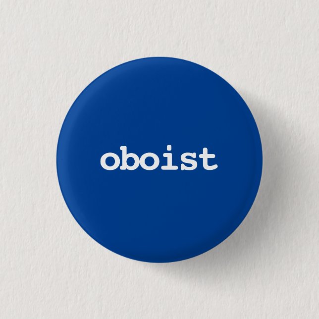 Oboist-Typografie-Button Button (Vorderseite)