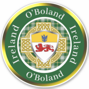 O'Boland Shield & Celtic Cross Personalisiert Aufkleber