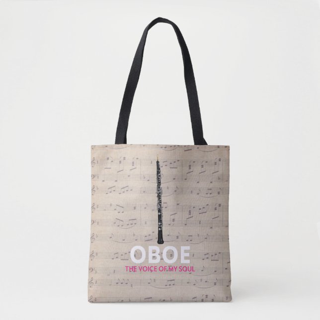 obotische Oboe-Musiknoten Tasche (Vorderseite)