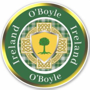 O'Boyle Shield & Celtic Cross Personalisiert Aufkleber