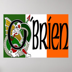 O'Brien-Drache-irischer Flaggen-Plakat-Druck Poster
