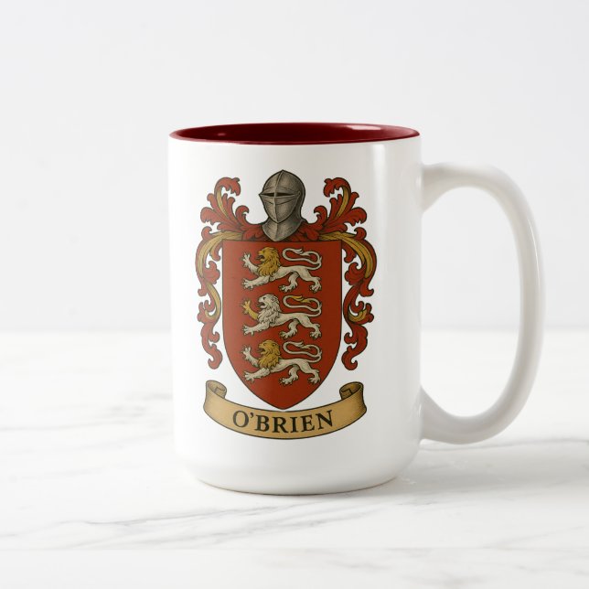 O'Brien Family Crest Mug Zweifarbige Tasse (Rechts)