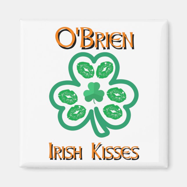O'Brien Irish Kisses Clover Kleeblatts Lippen auf Magnet (Vorne)