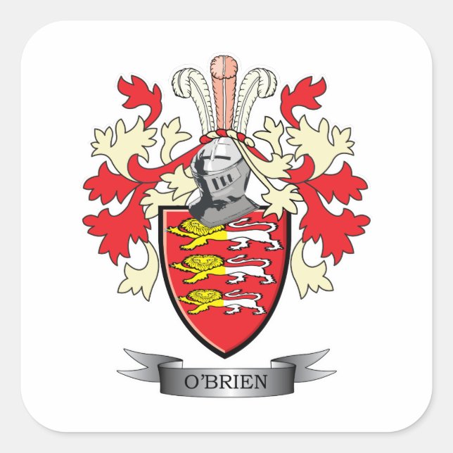 O'Brien-Wappen Quadratischer Aufkleber (Vorderseite)