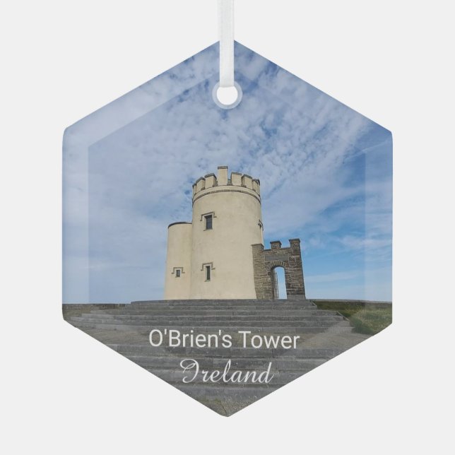 O'Brien's Tower Ireland Souvenir Ceramic Ornament Aus Glas (Vorderseite)
