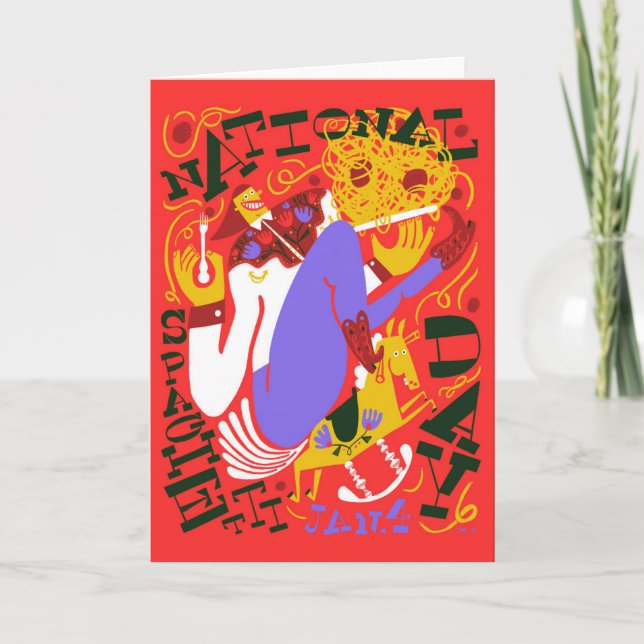 Obscure Holidays National Spaghetti Day January Karte (Vorderseite)