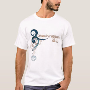Obscurité bouclée bleue de T-shirt de Washington