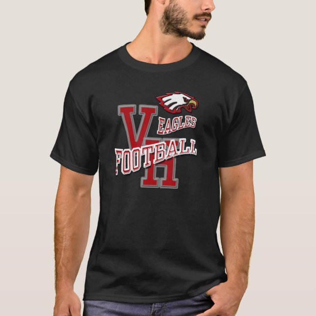 Obscurité de T-shirt du football de Van Horn (Devant)