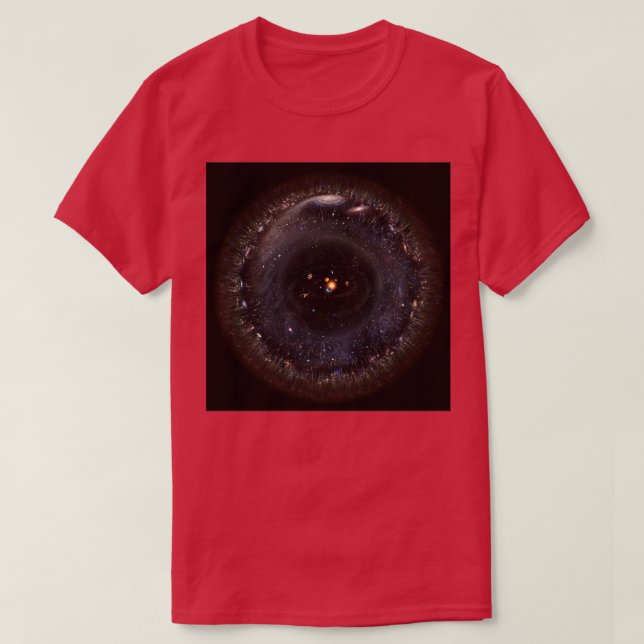 Observable Universe bigger SSystem black backgroun T-Shirt (Design vorne)