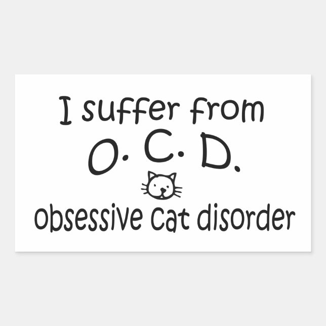 Obsessive Cat-Störung Rechteckiger Aufkleber (Vorderseite)