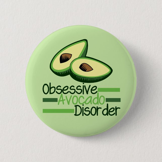 Obsessiver Avocado-Syndrom Cool grün Button (Vorderseite)